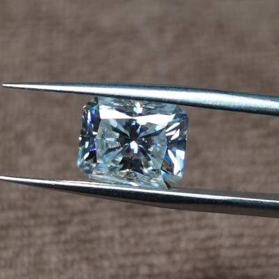 China High quality pure white moissanite color play or fire cut 6x8mm DEF radiant shiny moissanite loose stone for sale