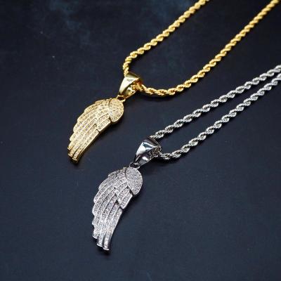 China Wing Design Moissanite Hip Hop of Hip Hop Jewelry 14K Solid Gold Angle Hip Hop Pendant for sale