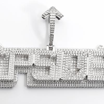 China Hiphop Exclusive Custom Design Letter Shape 925 Silver Moissanite Diamond Iced Out Bling Pendant For Hiphop Jewelry for sale