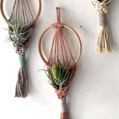 China 2021 Best Selling Traditional Products Boho Decor Macrame Decor Extra Large Air Plants Rack Wall Hanging for sale