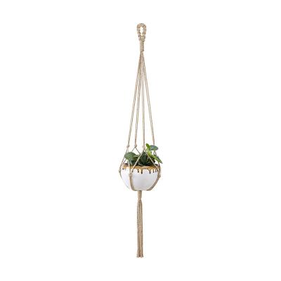 China Home Decor For Apartment Bedroom Living Room Gallery 48 Inch Jute Rope Planter Pot Holder Macrame Wall Plant Hanger Plant Hangers for sale