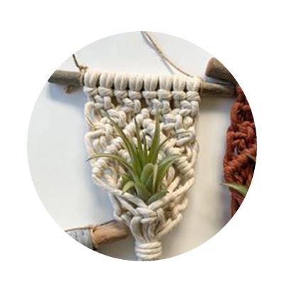 China Boho Traditional Style Home Hanging Pocket Art Decoration Macrame Hanging Pocket Air Plants Racks for sale