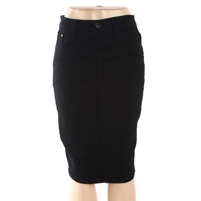 China Viable Lady New Design Vent Jean Fabric Black Pencil Bodycon Denim Skirt en venta