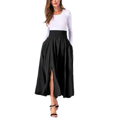 China New Design Women's Long Waist Anti-Static High Slit Fashion Loose Skirt A-Line Skirt zu verkaufen