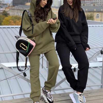 Κίνα Oversized hoodie set 2022 anti-pilling autumn sweatshirt women winter hooded women's fashion sports fleece thick two-piece suit προς πώληση