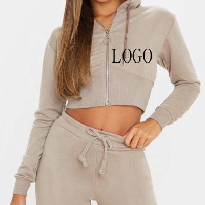 China Breathable Custom Logo Tracksuits Women Zipper Pullover Sweater Sexy Tracksuit For Women for sale