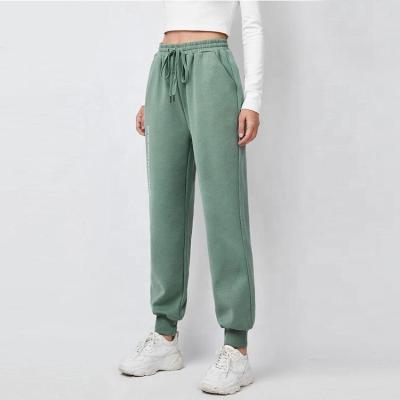 China Pretty Cotton Anti-Wrinkle Fleece Drawstring Sports Jogger Women Running Pants for sale