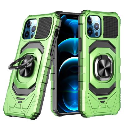 China Anti-fall 360 Degree Rotation Ring Mobile Phone Holder Shockproof Mobile Phone Cover For iPhone 12 Protective Hard Shell for sale