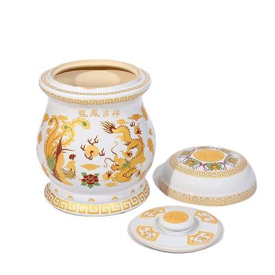 China Keep the ashes promotion price urn cremation urn 38 dragon and phoenix altar medium urn for sale