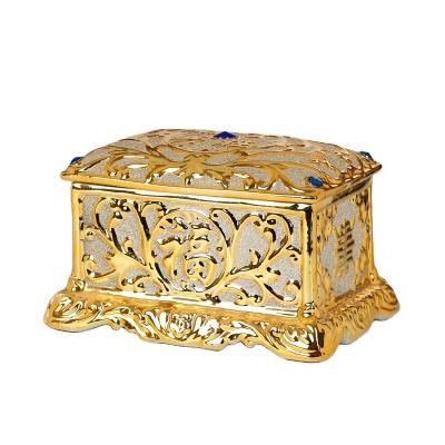 China Anti-Corrosion Cremation Urns Adult Gilded Custom Ceramic Human Urn Ashes Urns for sale