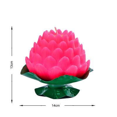 China Buddha offering lamp international market price high quality 14CM lotus candle for wholesale for sale