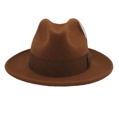 China Medium Brim Felted Hat 100% Wool Felt Waterproof Medium Brim Felted Hat for sale