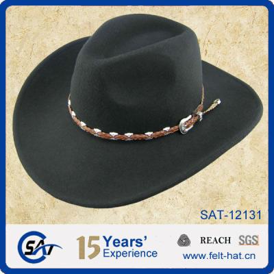 China Australian Cowboy Hats 100% Wool Felt Cowboy Hat, Straw Cowboy Hat, and Leather Cowboy Hat for sale