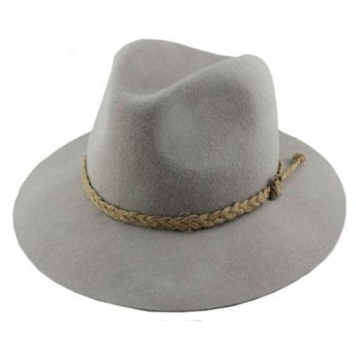 China 100% Medium Brim Checked Wool Felt Hat Wholesale Handmade Felted Hat for sale