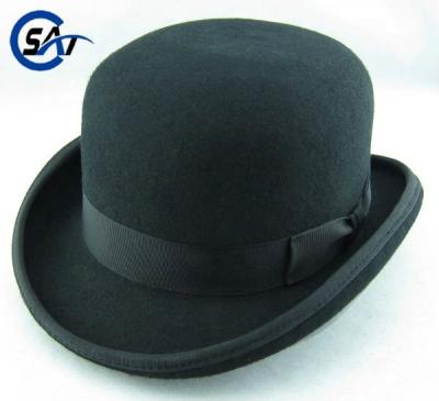 China Striped Men's 100% Homemade Wool Felt Traditional Bowler Hat for sale