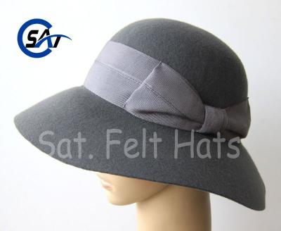 China JOINT Fashion 100% Wool Felt Wide Brim Cloche Women Hat for sale