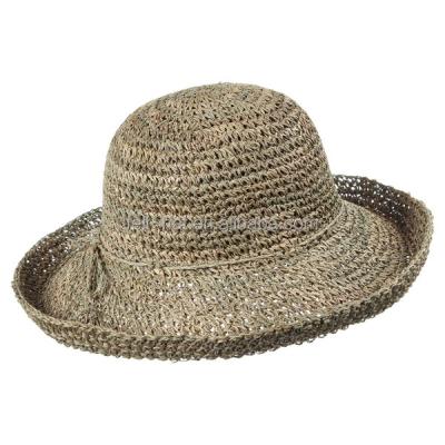 China Picture 100% Natural Vegetable Plankton Straw Crochet Hat for sale