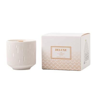 China Birthdays Wholesale White Color Glass Jar Scented Soy Candle for sale