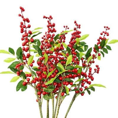 China Natural High Quality Artificial Acacia Beans Berry Touch Plant with Fruit for Wedding Home and Art Christmas Decoration for sale