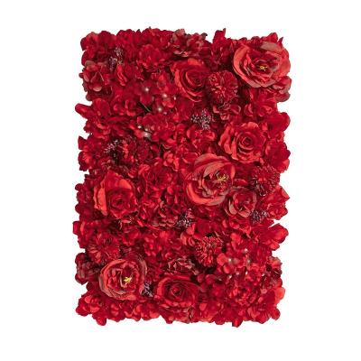 China Natural Touch 40*60cm Artificial Rose Flower Backdrop Wall for Wedding Decoration for sale