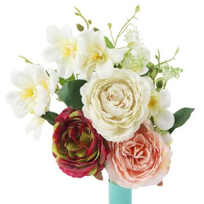 China Natural touch flower artificial rose bouquet for wedding decoration for sale