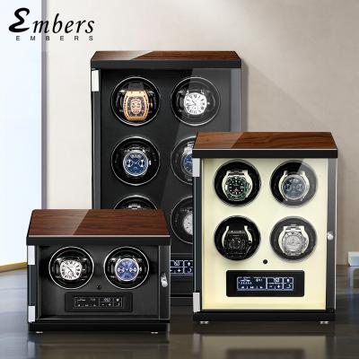 China Handmade Luxury Automatic Wooden Mechanical Wind Box Watches Winder Collection Box Mechanical Display Box for sale