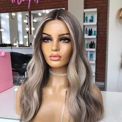 China Ash Platinum Blonde Color Silky Full Body Wave One Hair Virgin Jewish Straight Cuticle Aligned Human Hair Lace Wigs for sale