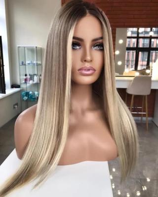 China Body Wave Allure Highlight Blonde Hair Romance Silky Straight Wigs Lace Frontal Virgin Hair Cuticle Aligned Wig Wholesale Price for sale