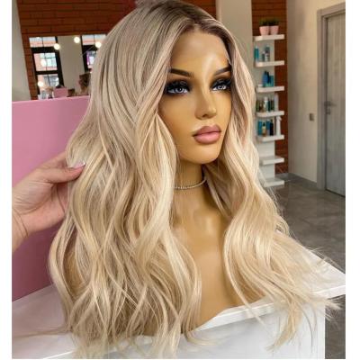 China 13*4 Lace Front Wigs With Deals Transparent Ombre Hair Ash Blonde Loose Wave Virgin Body Wave 12A Grade Quality Wig for sale