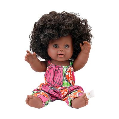 China New Design Changeable Dressing Children Doll 12 Inch Factory Price African Dolls Play Black Baby - Doll With Afro Hair for sale