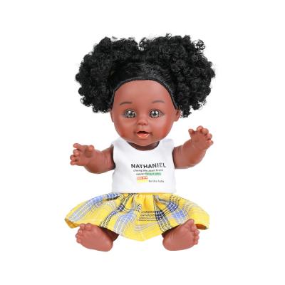 China Changeable Clothing 10 Inch New Fashion Reborn Soft Vinyl Baby Dolls Silicon African Doll For Kids for sale