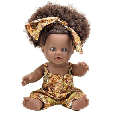 China Changeable Clothing 12 Inch Cute Baby Dolls For Kids Wholesale New Style Black Doll African Cute Girl Doll for sale