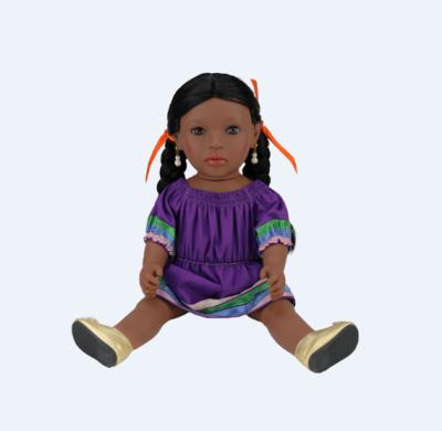 China Variable Wholesale Doll Toys African Dressing Wax Printed Dressing Vinyl Dolls African Style Children's Dolls for sale