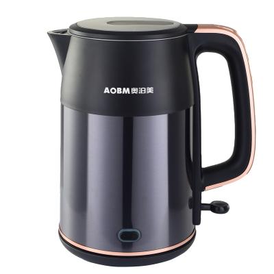 China 360 Degree New Design Double Base 2022 Color Housing Plastic 2 Layer 304 Stainless Steel Electric Kettle for sale