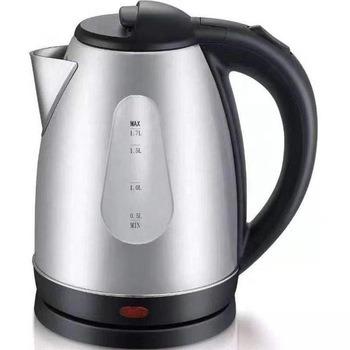 China 360 Degree 1.7L Low Rotation Electric Jug Stainless Steel Fast Water Boiling With Indicator Window Auto Shut Off And Boil Dry Protection Electric Kettle for sale