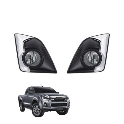 China Metallic Fog Lamp Spot Light Cover Set Black Chrome Kit D-Max Pickup 2018-2019 For Isuzu for sale