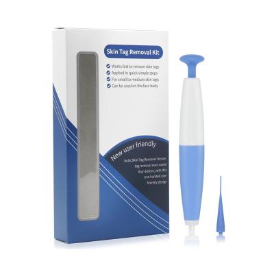 China Lescolton Factory Blue Skin Pore Remover Wart Tag Remove Kit With Cleaning Swabs For Face Mole Skin Tag And Mole Remover Pen for sale