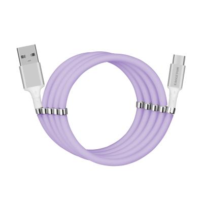 China 1Meter 2.4A Dual USB Data Cable 1Meter 2.4A Self-Winding Magnetic Double USB Cable Micro Micro Data Transfer Cable for sale