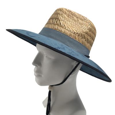 China Custom Character Large Shade Straw Sun Hats For Men's Protection for sale