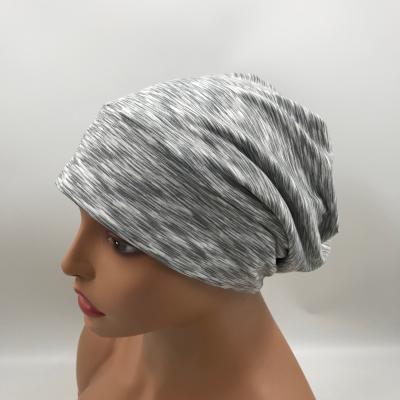 China Custom Character Women and Men Turban Sleep Hat Silk Satin Striping Nightcap with Wide Elastic for sale