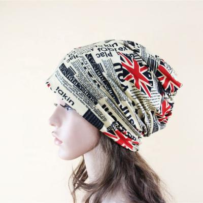 China JOINT Custom Logo Jersey Fabric Beanie Hat With Full Print for sale