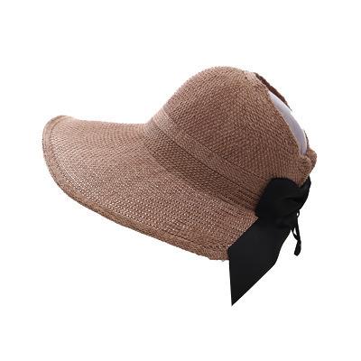 China Beach Sun Straw Hat Wide Brim Paper Straw Hat Picture Tassel Fashion for sale