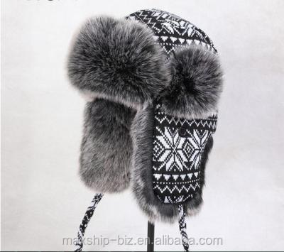 China COMMON Black and White Snowflake Winter Soviet and Russian Army Hat Ushanka Soldier for sale