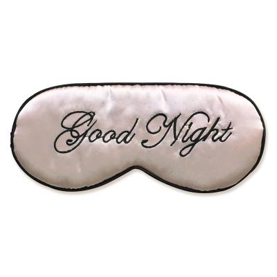 China Feed Wholesales Good Night Embroidery Silk Sleeping Eye Mask for sale