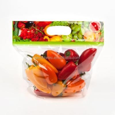 China BIODEGRADABLE Resealable Plastic Zip Lock Fruit Vegetable Packaging Bags for sale