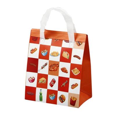 China Recyclable heat sealing d-cut non woven Milk tea packaging cooler bag for sale