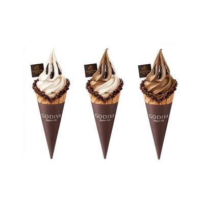 China Disposable Kraft paper ice cream packaging cone sleeve for sale