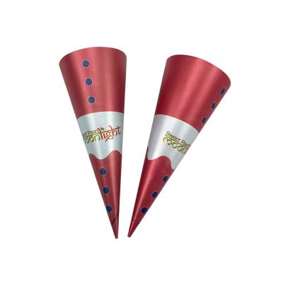 China Disposable Custom Printed Disposable Food Grade Aluminum Foil Rolled Ice Cream Cone Paper Cup for sale