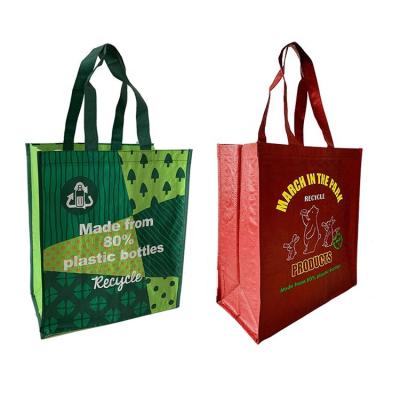 China Handled Custom High Quality PP Woven Reusable Shopping Bag Hot Sale Reusable Grocery Supermarket Bag for sale