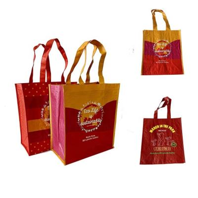 China Handled PP Woven Bag laminated woven Shopping Reusable Eco Tote Bag Custom Hot for sale